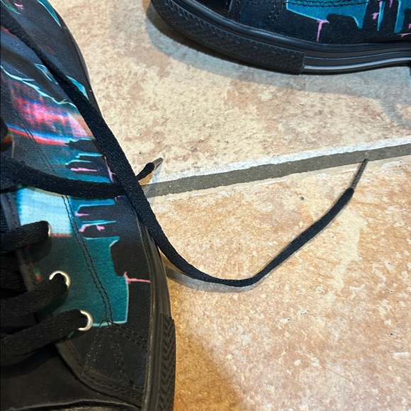 Miles Morales Custom Black High-Top Sneakers with Graphic Design, Size 12, EUC - Picture 12 of 13